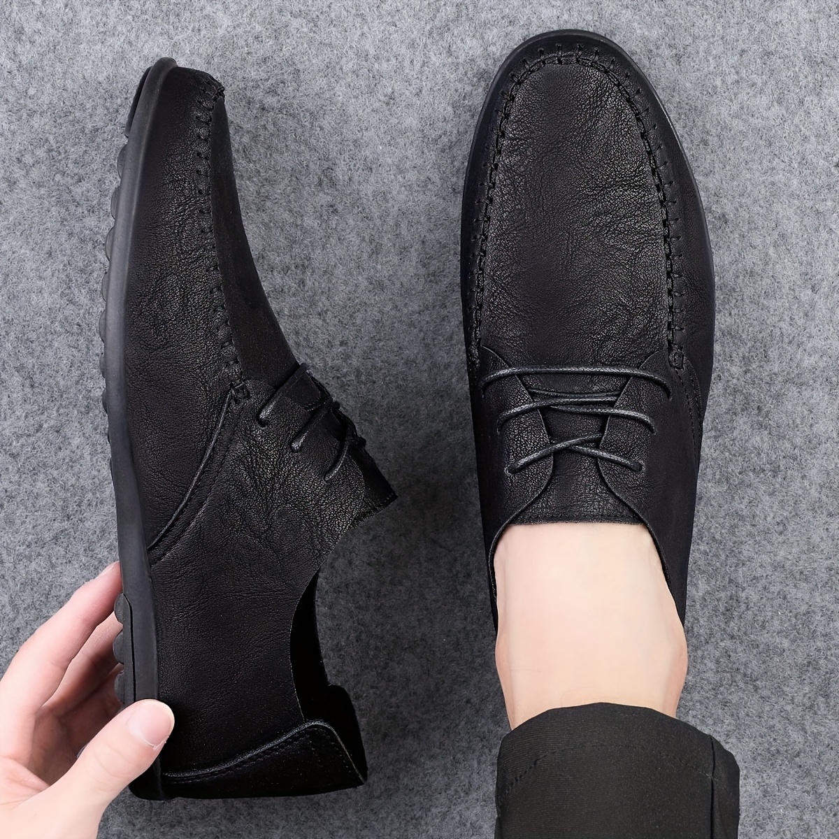 handmade solid color mens loafers soft comfortable - Temu Italy display picture 1