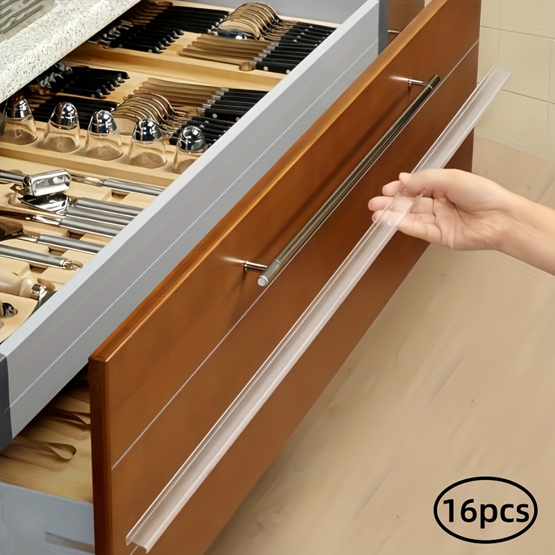 4/16pcs Cabinet Protectors For Kitchen Cabinets, Cabinet Door Protector Trash Drawer Protector Edge Guard, Slip On Protectors For Cabinets - 3/4" Thick, 18/24" Length