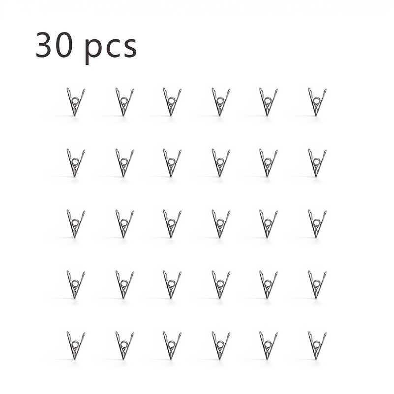 TEMU 30pcs Mini Stainless Steel Spring Clips, Clamps For Diy Crafts, Tabletop Christmas Tree Decoration, Photo & Note Holder, Small Clips, Dollhouse