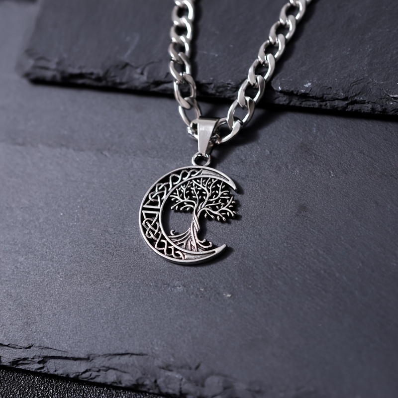 E-shop Nordischer Wikinger Keltischer Knoten Baum des Lebens Anhänger, Halskette Schmuck, Kubanische Kette