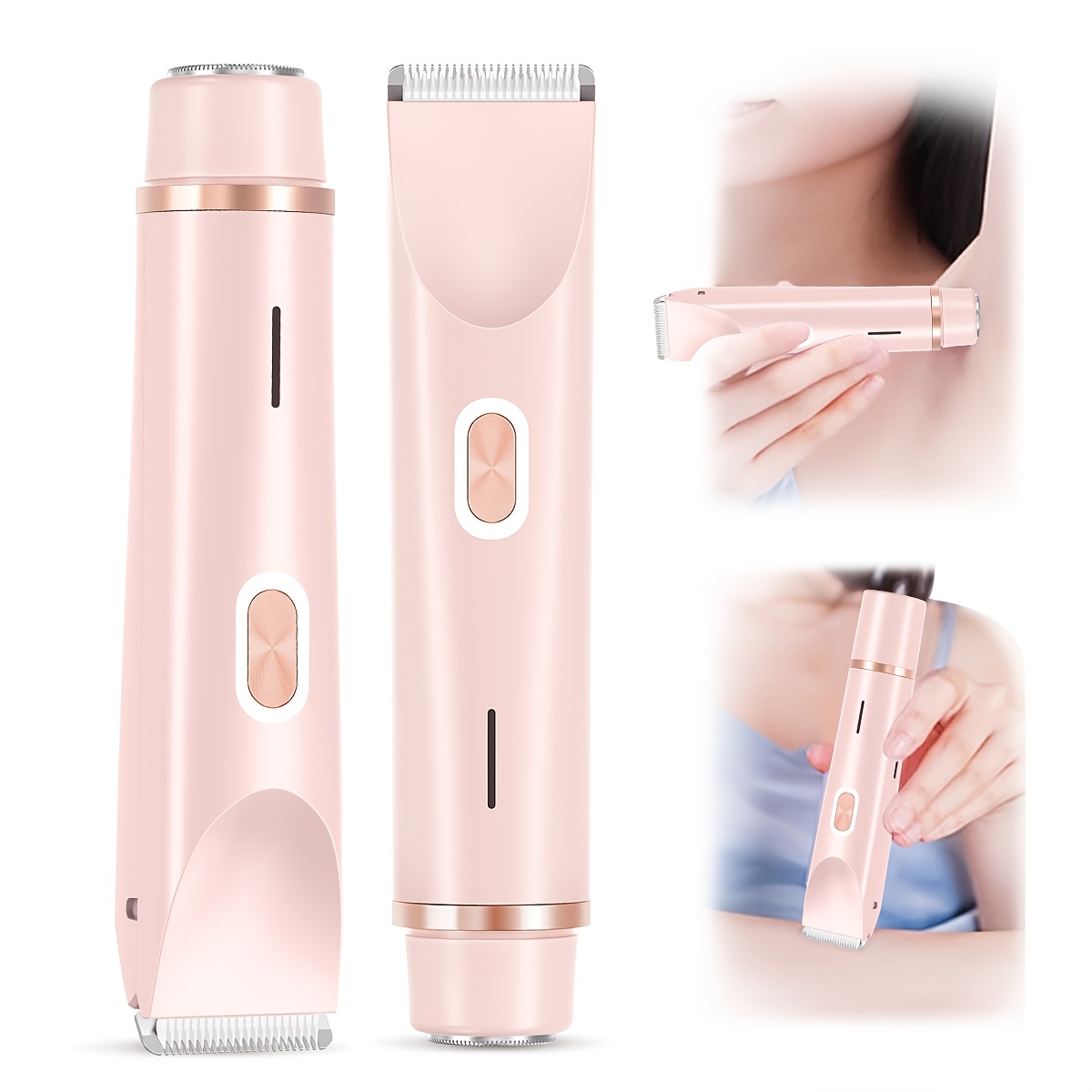 1pc tondeuse à cheveux électrique à double tête pour femmes, batterie au lithium rechargeable, chargement usb, rasoir de bikini multifonction et rasoir de visage pour bras, cuisses, corps avec batterie au lithium rechargeable, chargement usb, pour cadeau idéal de an détails 2