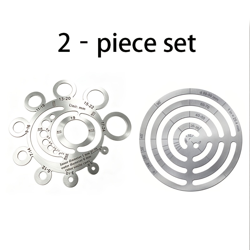 TEMU 2 pezzi Strumenti di tracciatura , disco radiante in acciaio inossidabile e angolare, righello di marcatura multi-, a , hobby , creazione di