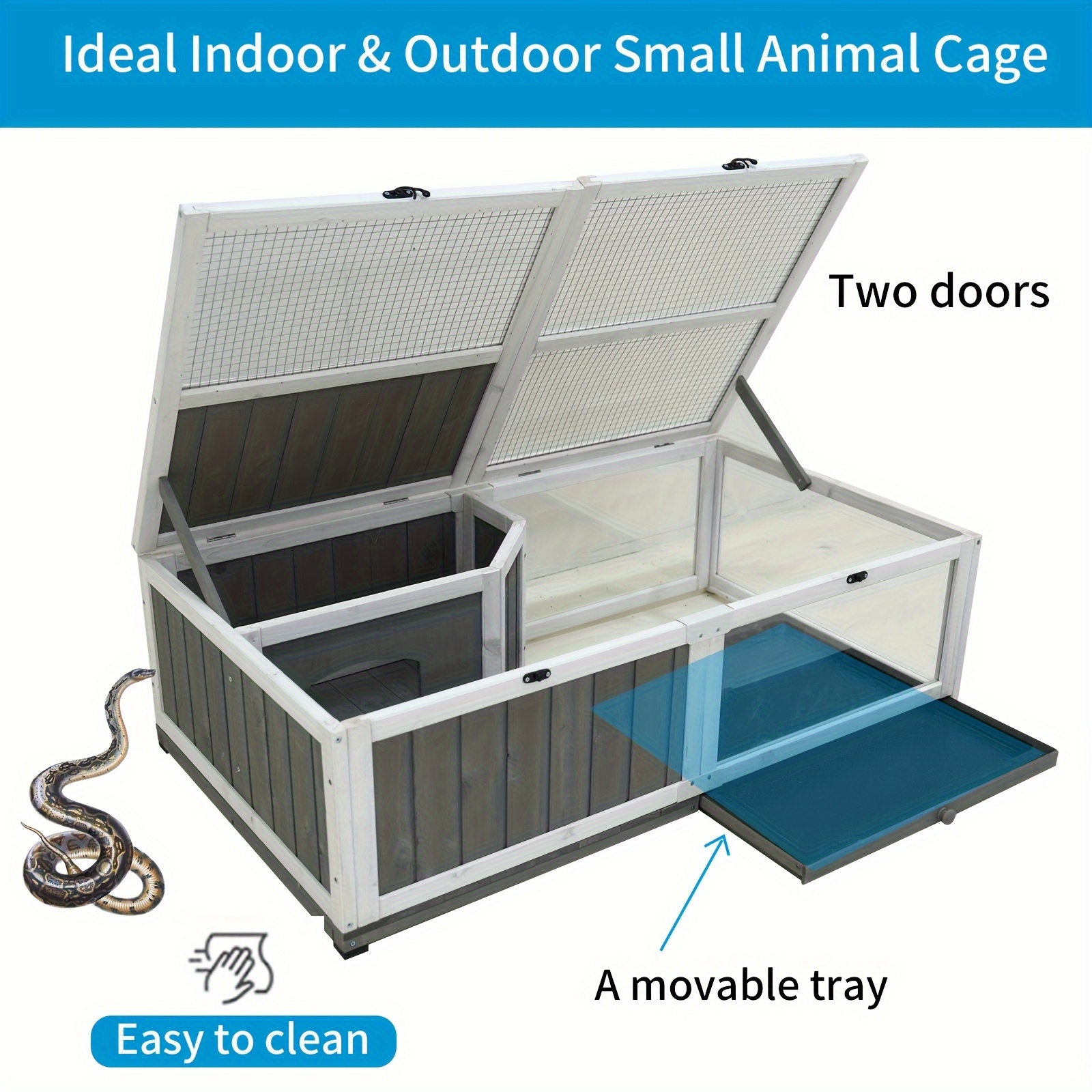 43 tortoise enclosure indoor wooden bunny cage snake enclosure reptile terrarium indoor hamster cage with tray extra large tortoises habitat indoor for small animals wooden rabbit hutch