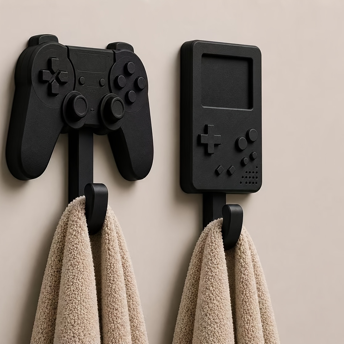 TEMU 2pcs Set Of Game Controller Wall Hooks, Retro Handheld Console Shaped Decorative Wall Hooks, 3d Printed Pointed Wall Hooks, Can Hang Towels And