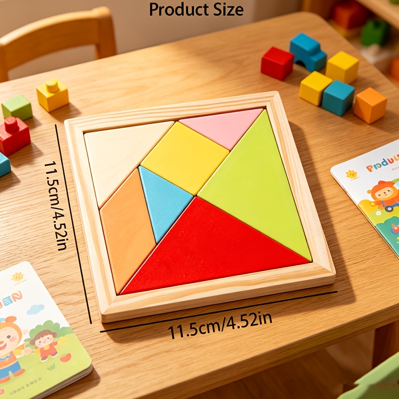 Wooden Block Puzzle, Colorful Educational Gift