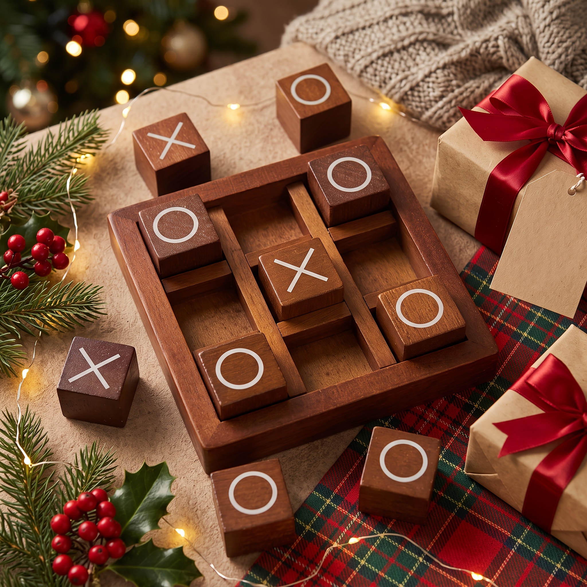 Wooden -toe Xo Game, Children's Educational Two-player Board Game For Focus And Thinking Training, Parent-child Interactive Toy