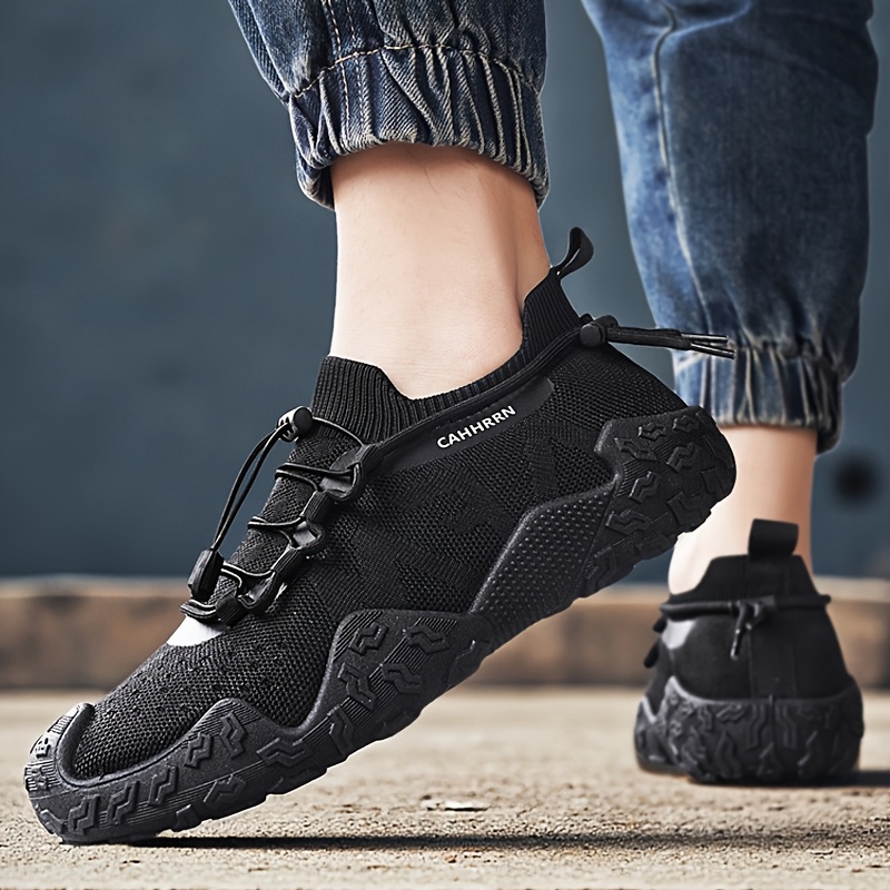 Sneakers, New Summer Men's Breathable Knit Mesh Sock Shoes, Outdoor Sports Hiking Running Shoes, Thick-Soled Wear-Resistant Sneakers for Daily Commuting, Low-Top Trendy Sports Shoes