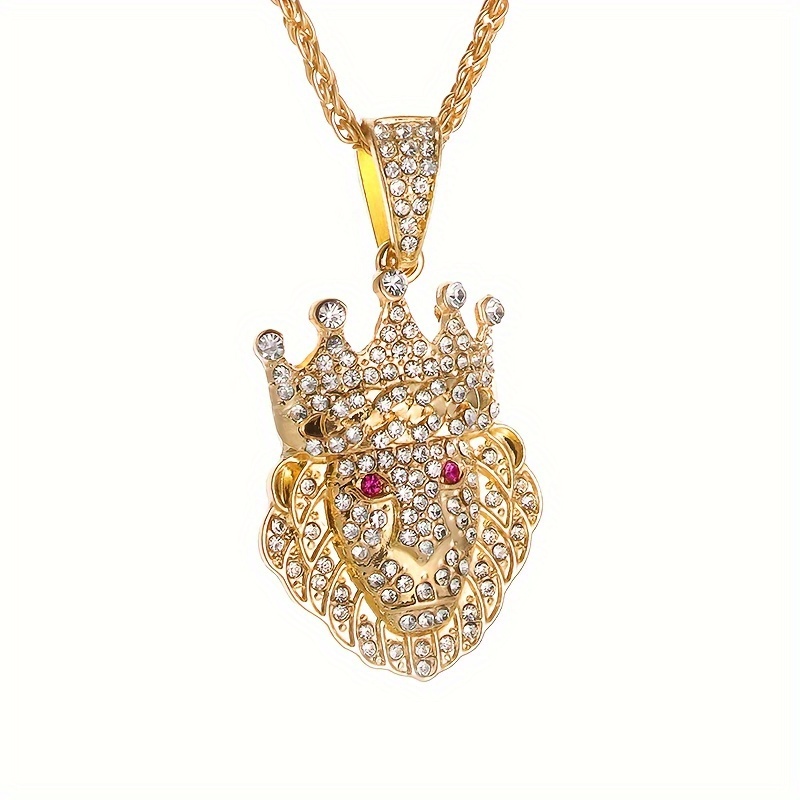 Image of 1pc Crown Pendant Necklace For Men And Women, Hip Hop Trendy Jewelry Gift