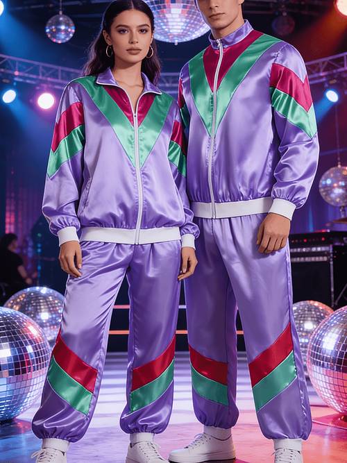 80s disco performance costume stage outfit dance party costume party performance attire tracksuit suitable for mens dress up party scene wear
