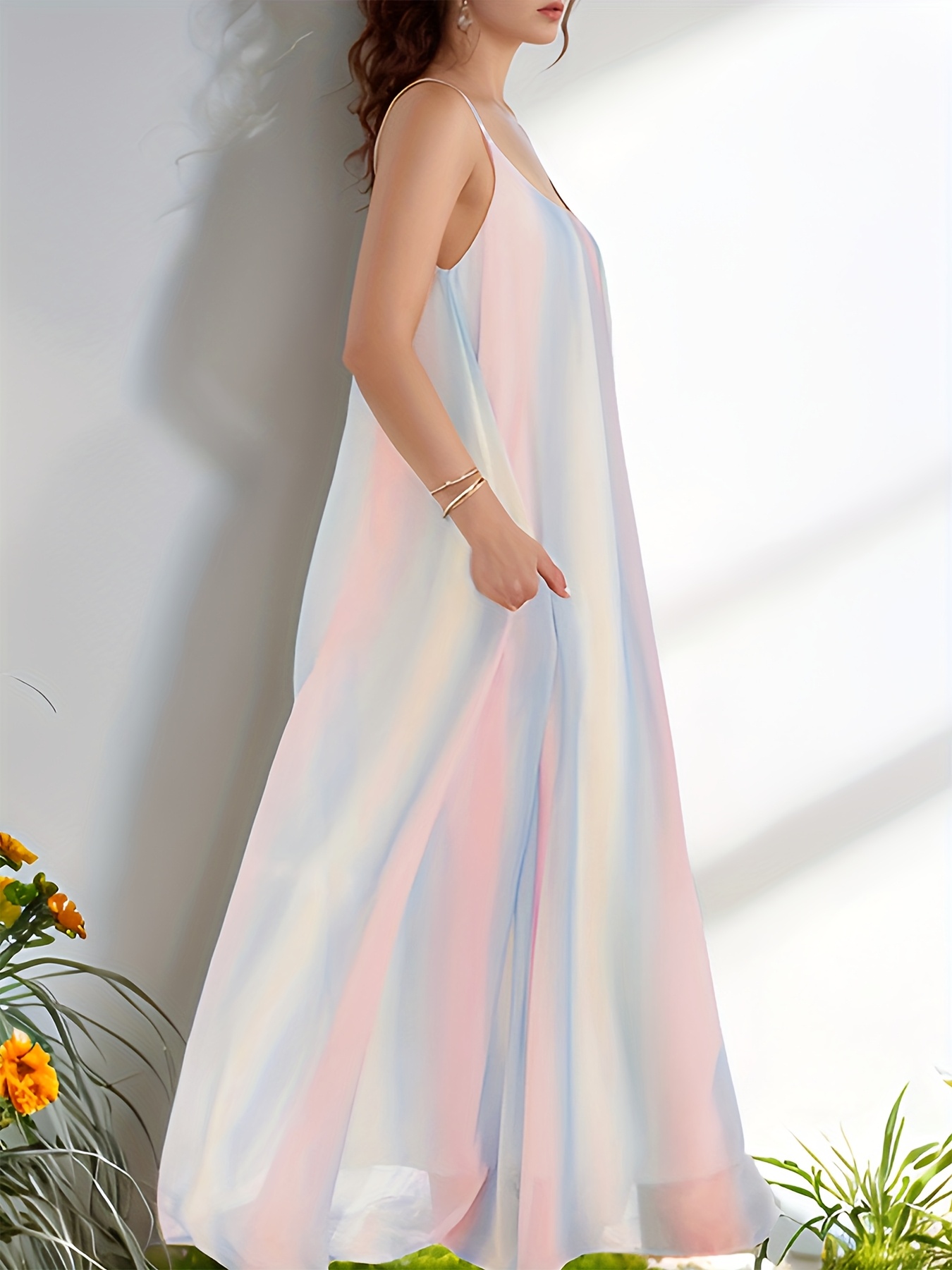 Vestido Gasa Degrade Vestidos Degrade Vestido De Gasa Plisada