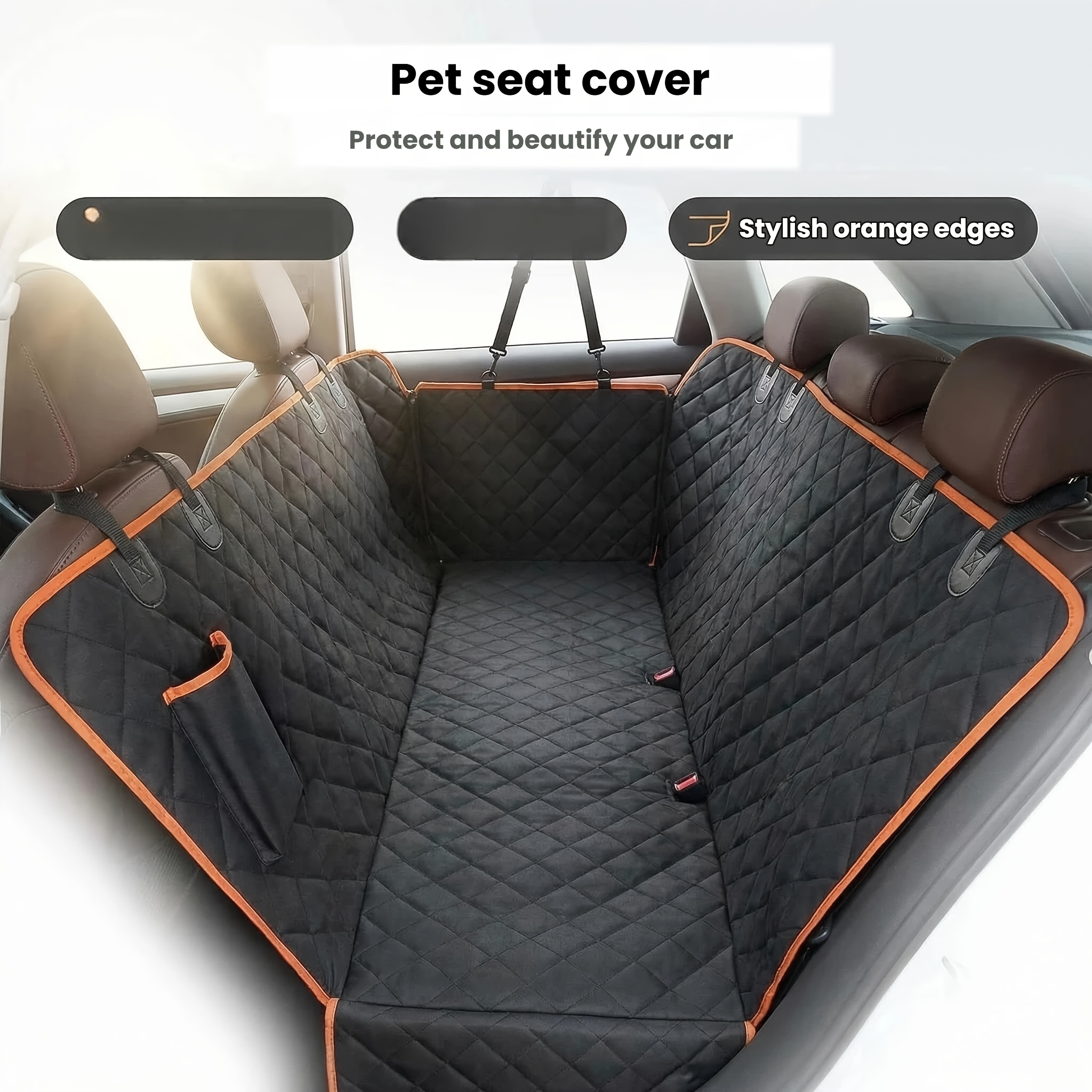 TEMU Car Pet Mat For Rear Seat, Oxford Fabric Anti-slip Dog Pad, Universal Suv Trunk And Small Car Cargo Area