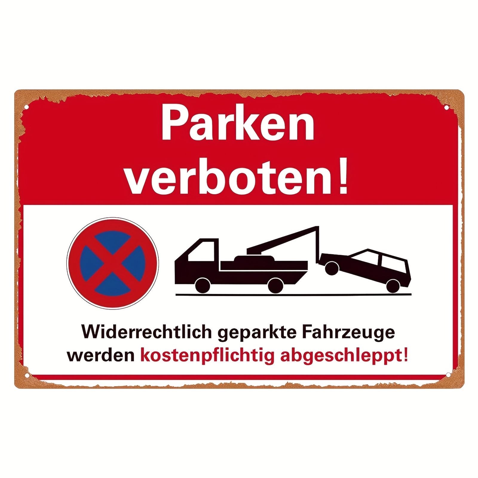 Image of 2d Flat, 1pc Metal Sign, Durable Metal Parking Sign, No Parking Symbol With High-color Accuracy, Holiday Use, Without Electricity, 20.32x30.48cm, 2d Flat