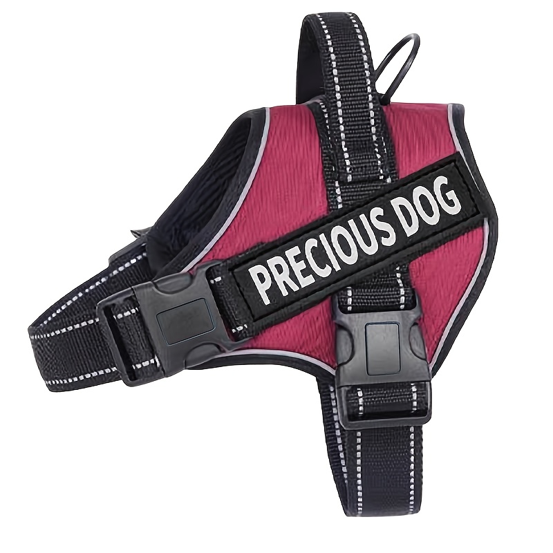 TEMU Patriotische "Precious Dog"-Halterung - Verstellbarer Riemen, Maschinenwaschbar, Keine Batterien Erforderlich, Schwarzer Und Roter Gestreifter