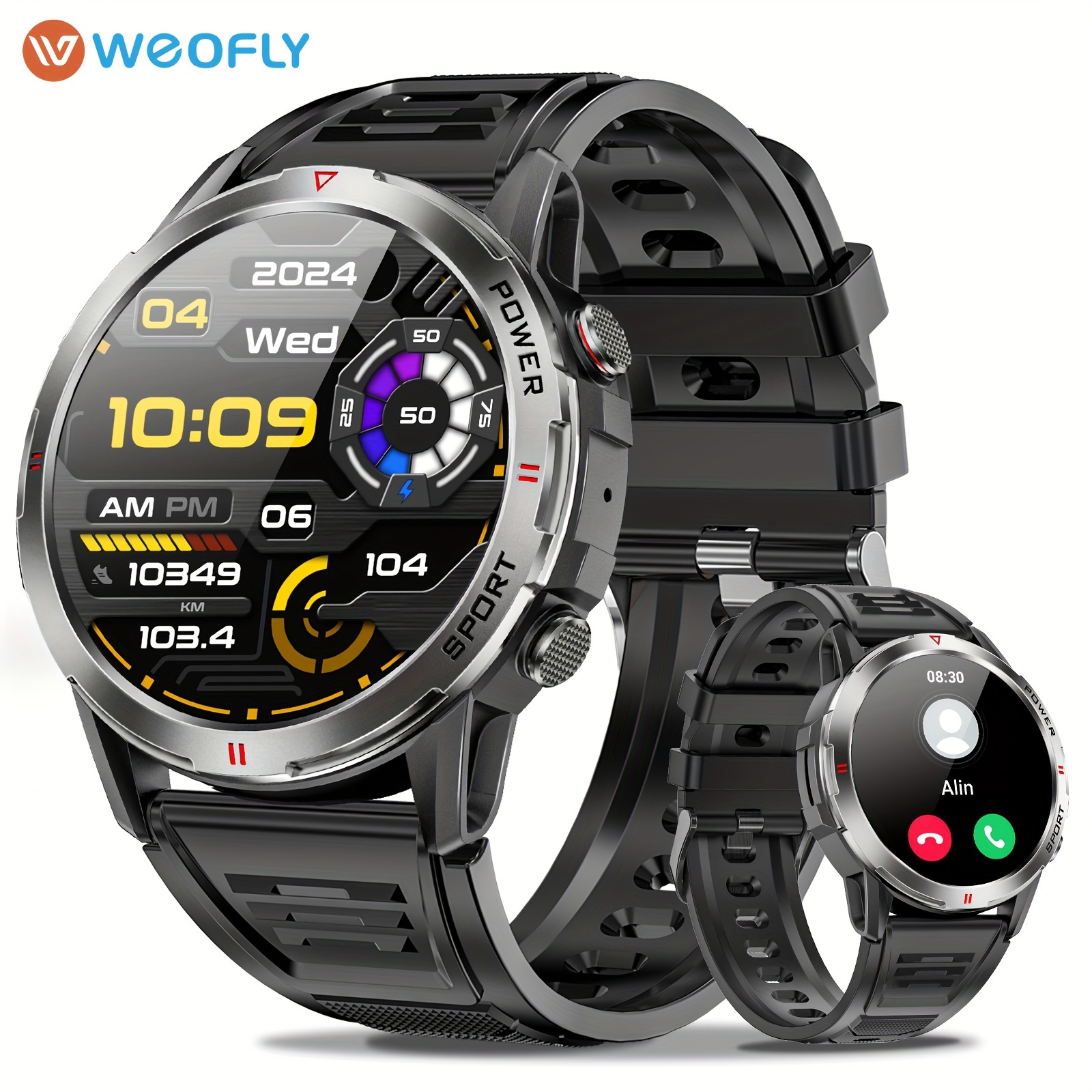 LIFEBEE Smart Watch, 1.43" AMOLED Screen Wireless Answer Make Calls Smartwatch, Sports And Fitness Tracker Watch with Message Notification/Sleep Monitor/100+Sport Modes/Pedometer, Fitness Sports Smart Watch Perfect for Men And Women