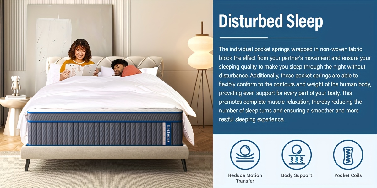14 inch cooling gel memory foam and 7 zone pocket springs   mattress medium plush mattress in box mattress for cooler night fiberglass free Product details 5