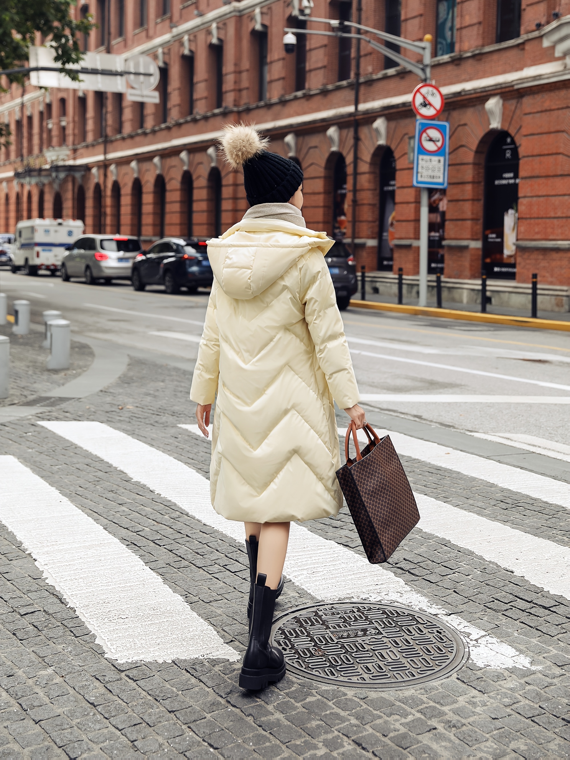 womens stylish long winter coat belt beige puffer jacket Temu