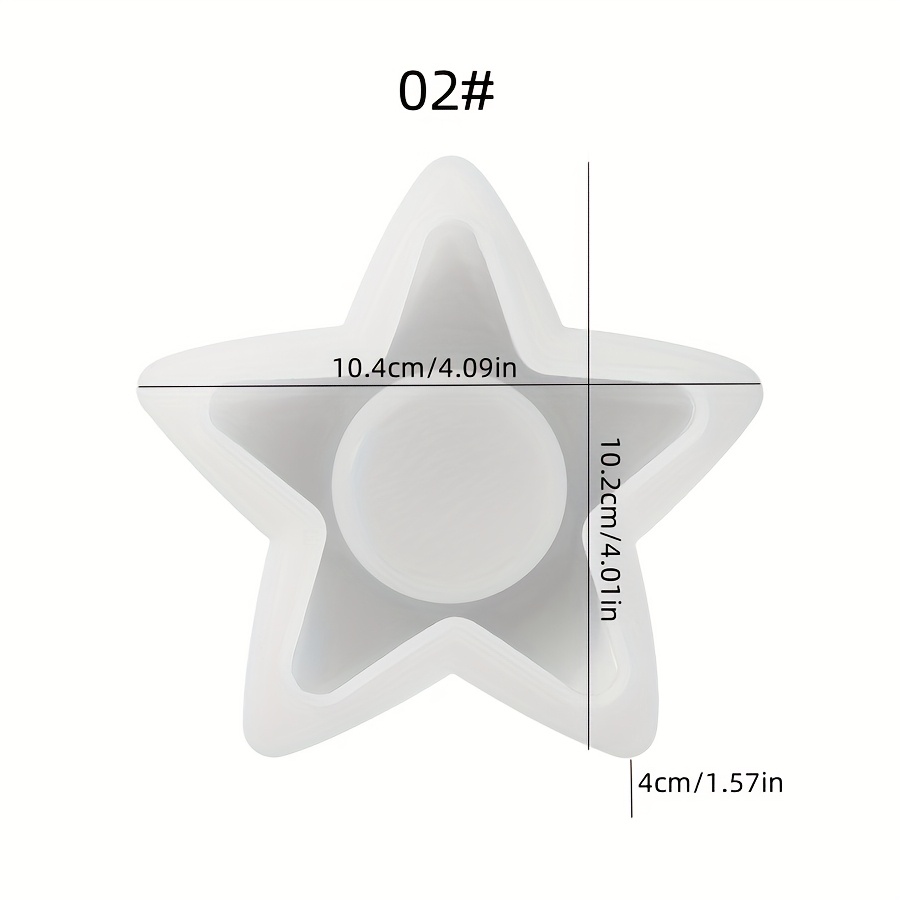 TEMU Molde de silicona reutilizable no para hacer tú mismo para portavelas de luna y estrella de - Compatible con resina y cera, moldes artesanales