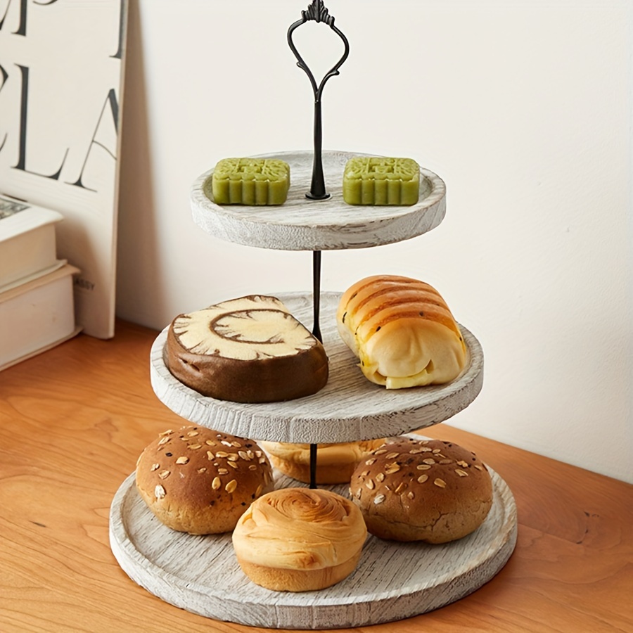 2/3 Tier Wooden Cupcake Stand for Rustic Farmhouse Decor