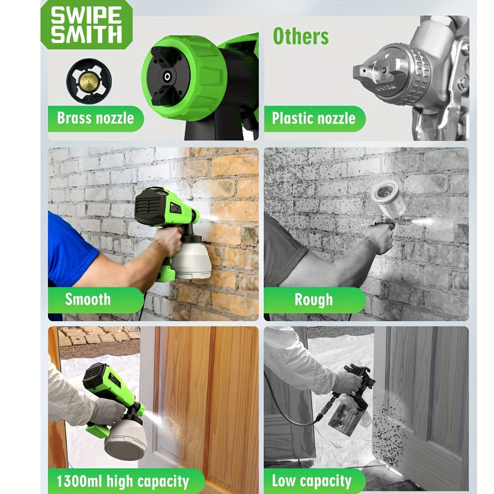 Paint Sprayer Hvlp Paint Spray Gun Container 4 Brass Nozzles Temu