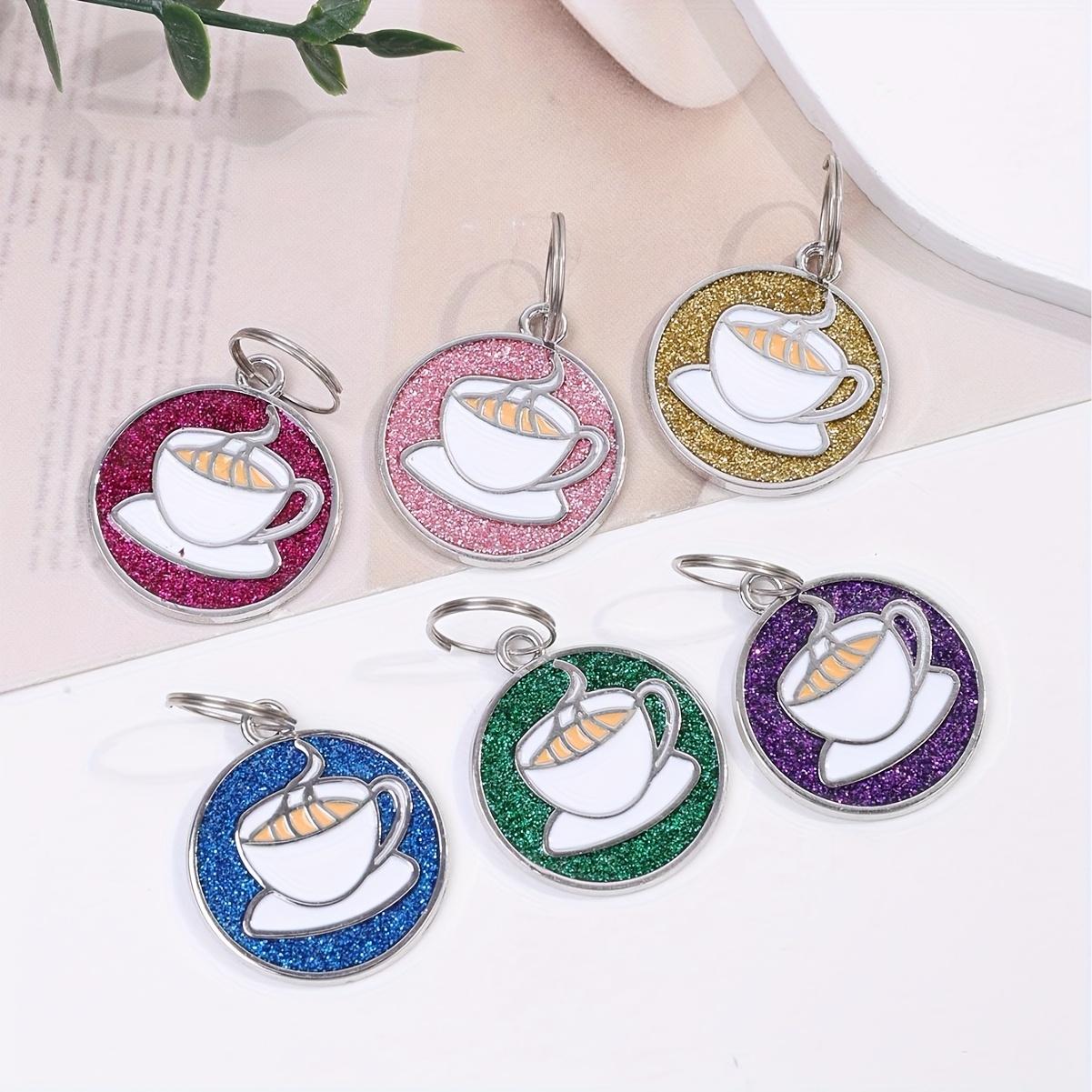 Customizable Coffee Cup-Themed Dog Tags