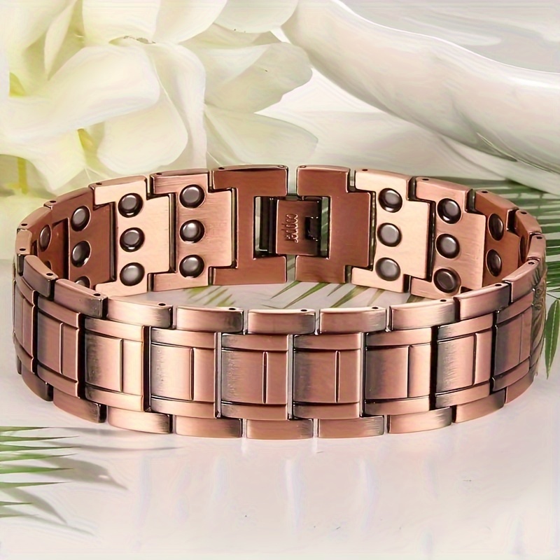 

Copper Bracelet For Men, 3x Magnetic Bracelet With 3500 Magnets, Adjustable Bracelet With Sizing Tool Father's Day Gift