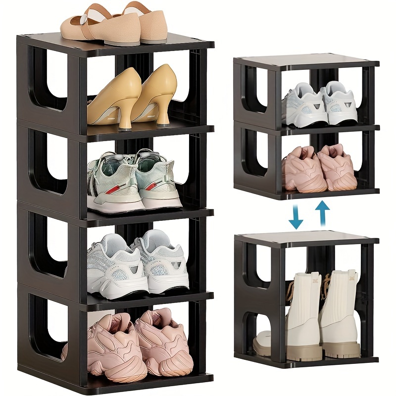Zapatero vertical de 10 niveles, estante alto y estrecho para zapatos,  organizador de zapatos que ahorra espacio para puerta de entrada, espacio