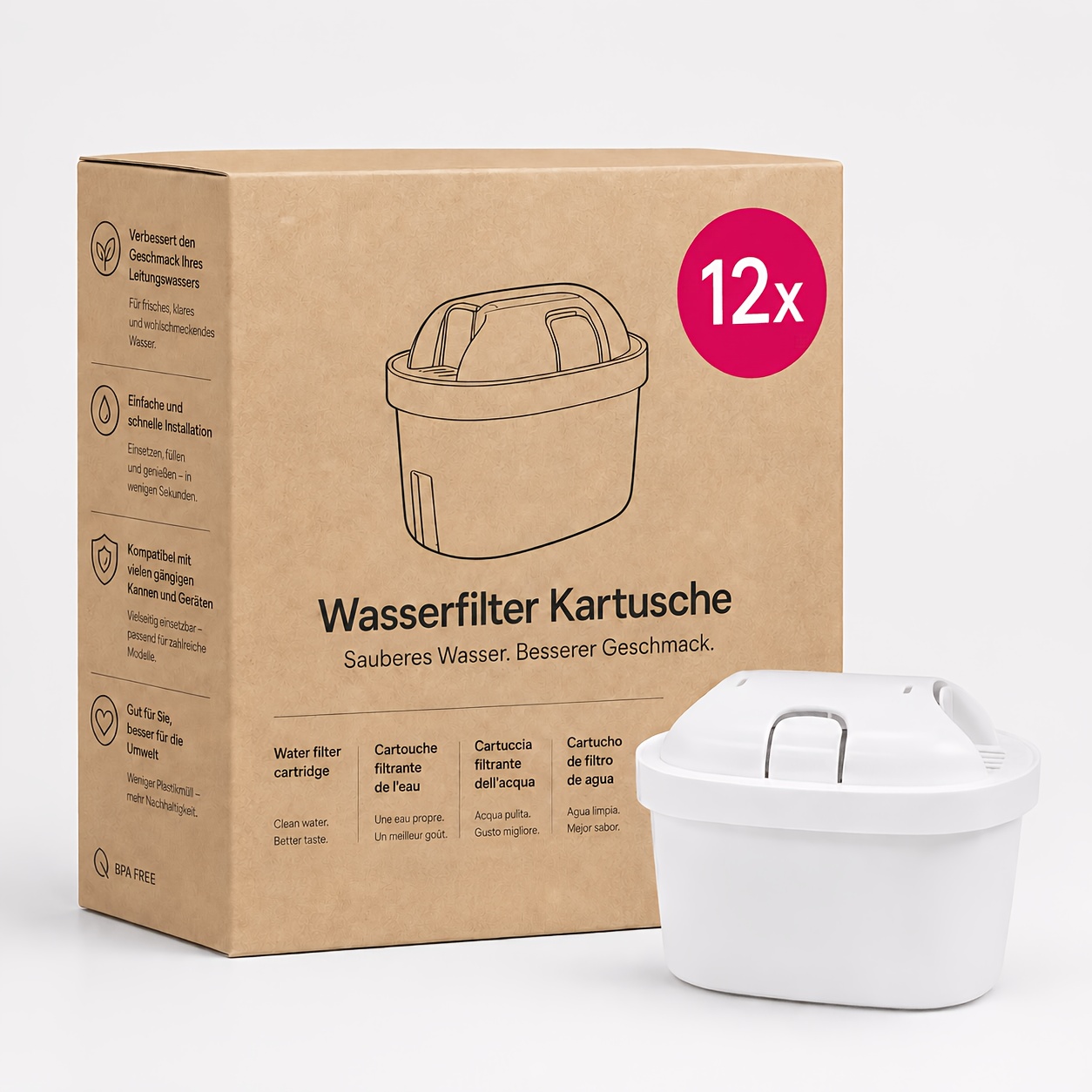 Image of 12pcs Water Suitable For Bta Jugs And Kettles, Replacement For Bta Pro -1 Effective Reduction And Improvement Of Drinking Water