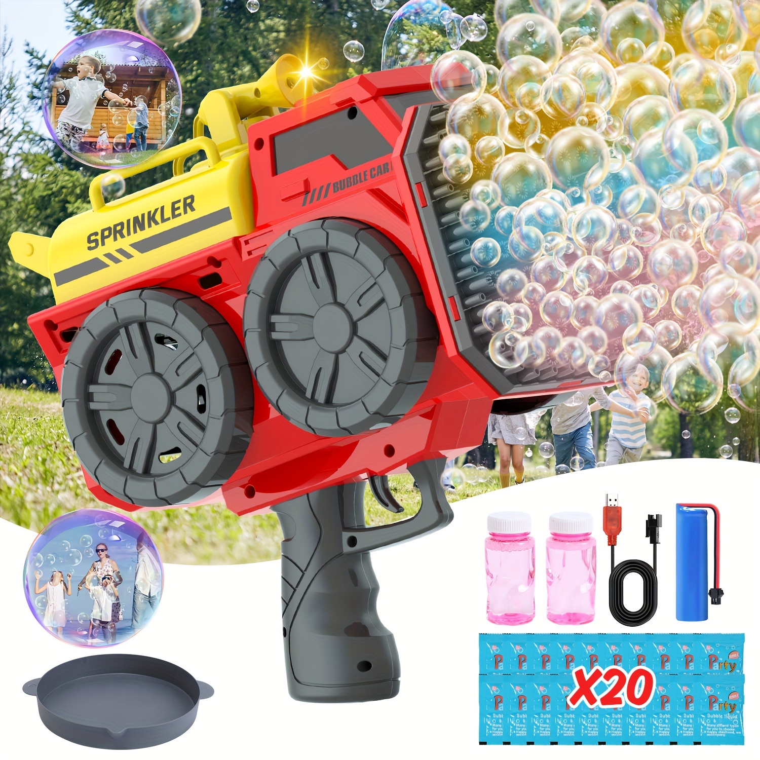 

Eaglestone Bubble Machine Gun, 139 Holes Bubbles Gun Kids Toys For Boys Girls Age 3 4 5 6 7 8 9 10 Year Old, Easter Basket Stuffers Birthday Wedding Party Favors Gifts
