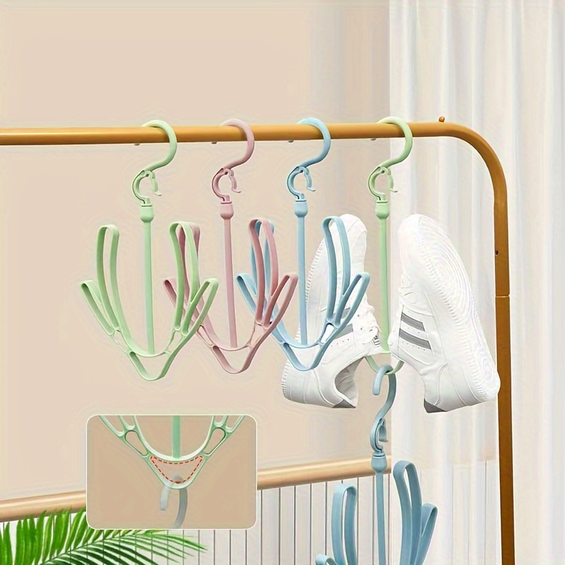 

1pc Multi-color Plastic Shoe Hangers, Space-saving Hanging Shoe Rack, With Swivel Hook For Closet, Balcony, Outdoor Use, Compact Storage Organizer