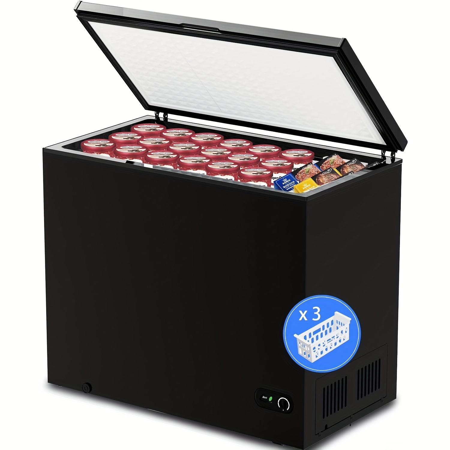 7 0 cubic feet chest freezer with 3 removable basket 7 0 3 0 1 2 cu ft freezer or 4l mini fridge   large deep freezer with adjustable temperature energy saving top open door freestanding freezer for home kitchen office garage