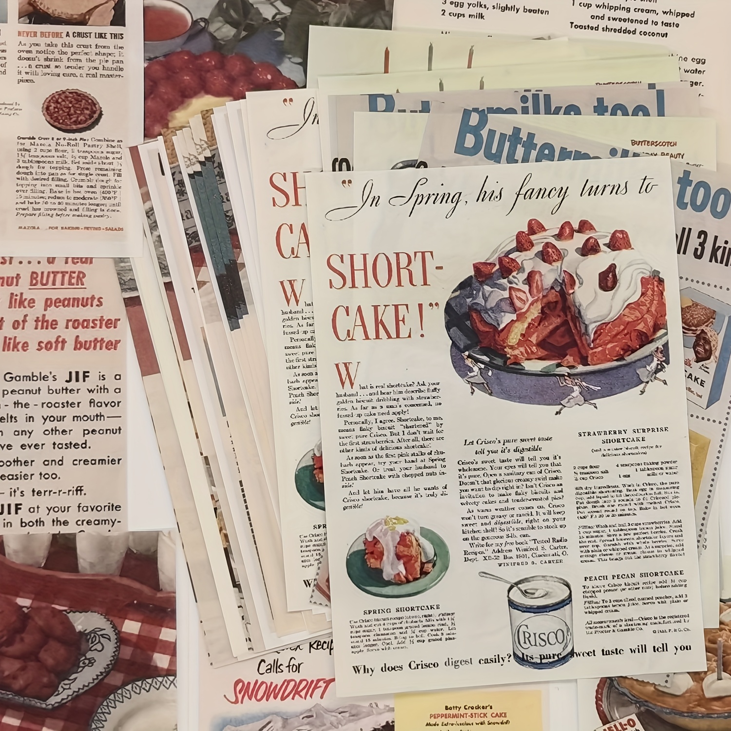 TEMU 1 Pack Of 50 Vintage English Dessert Scrapbook Base Journal Decorative Paper, Scrapbook Supplies, Scrapbook Paper, Scrapbook Pages