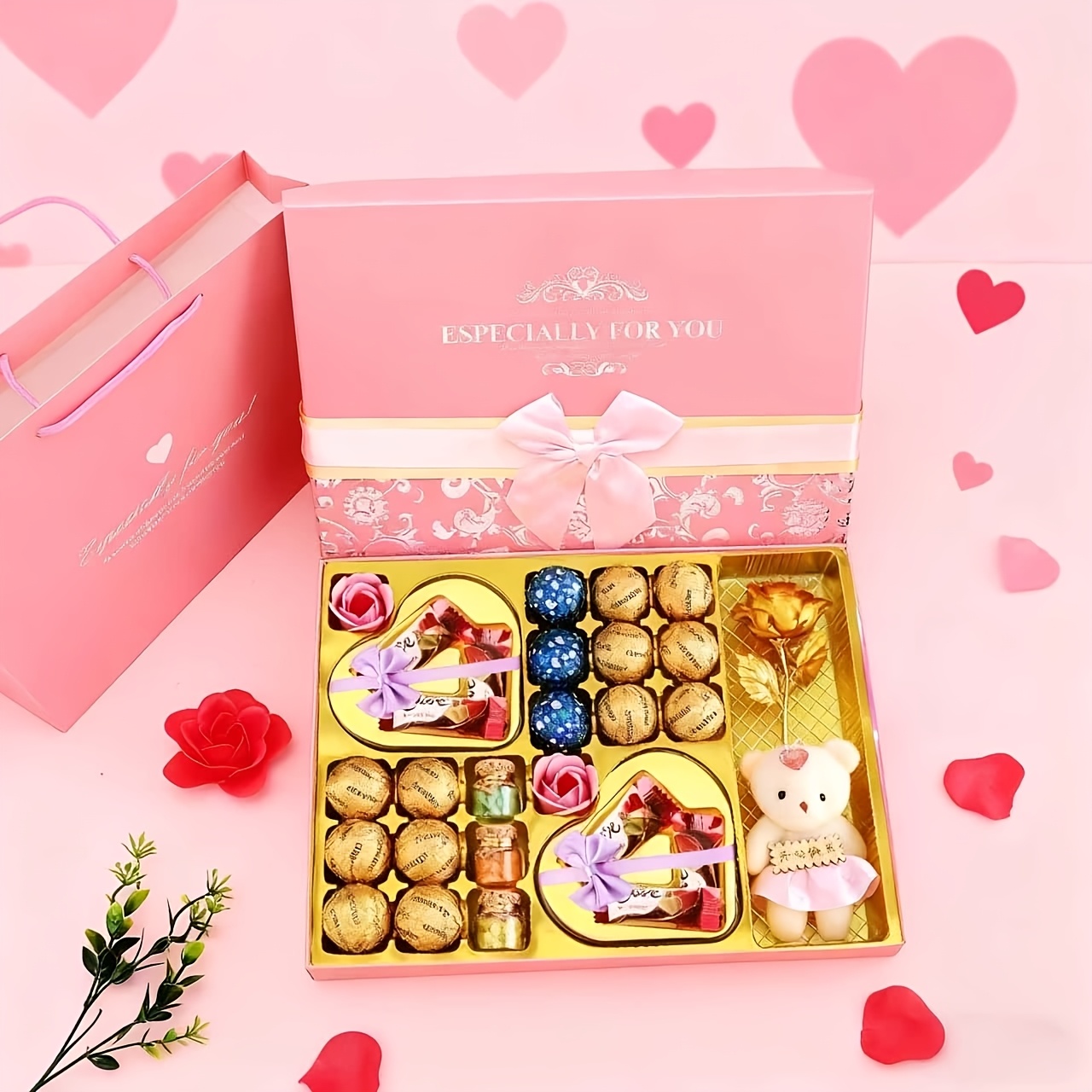 Image of Premium Chocolate Candy Set | Chocolate Gift Box, Romantic Gift For Her/him, Valentine's Day, Birthday, Anniversary, Mother's Day, Paleo, No High Fructose, Contains Soybeans