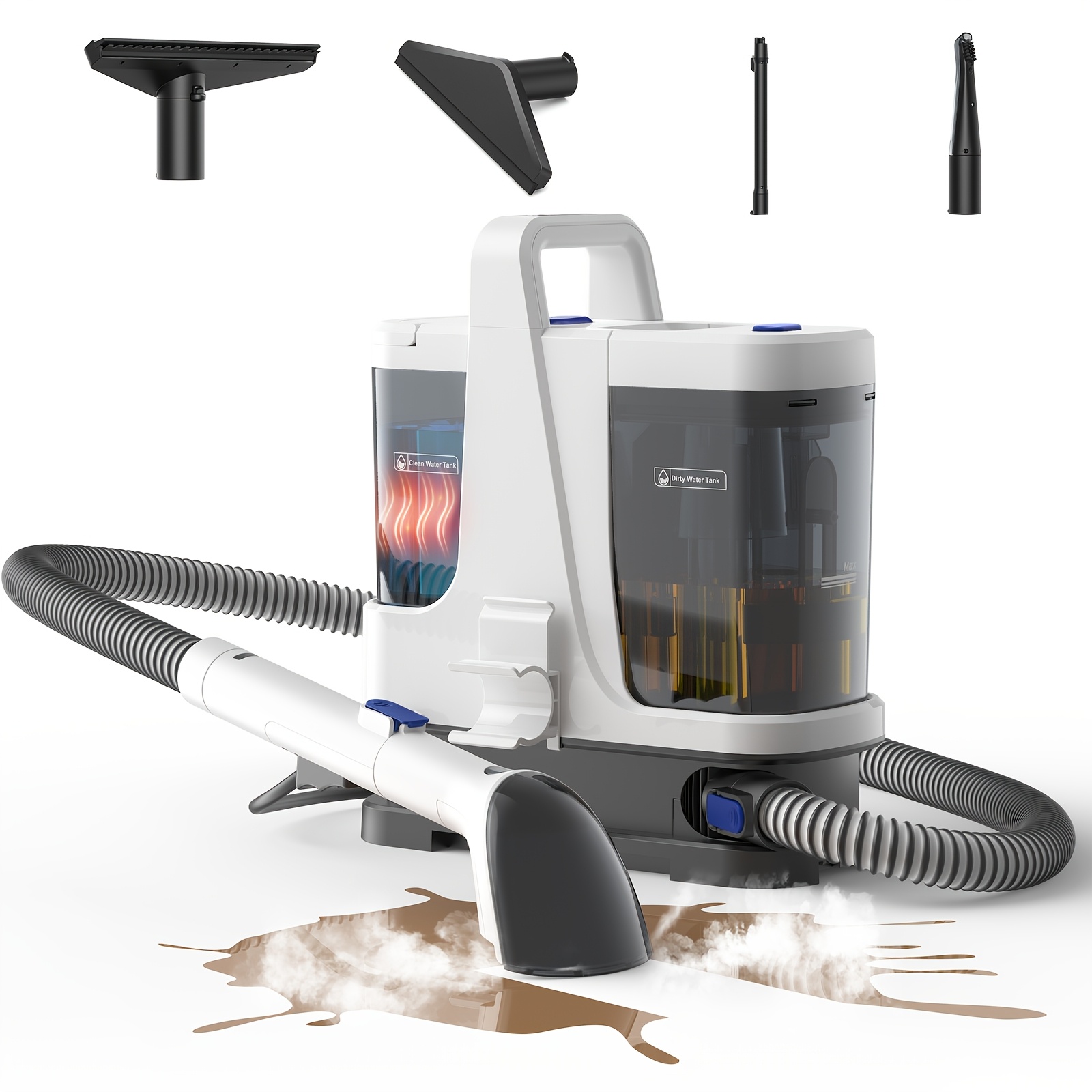 TEMU Lubluelu 4 Carpet Cleaner Machine With Inhalation Mode&steam& Water System 18.5kpa Powerful Suction Upholstery Cleaner Machine With Ui Display
