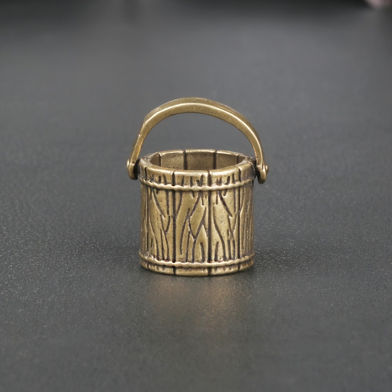 Brass Material Bucket Craft Desktop Ornament, Micro Landscape Decoration, Crafts, Gifts