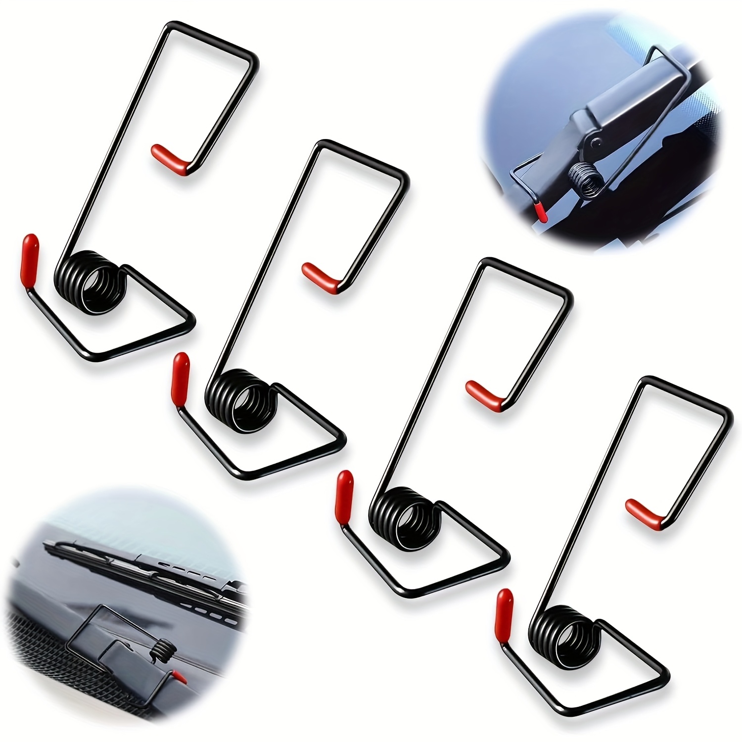 4 Steel Wiper Arm Pressure Spring Boosters - Enhance Performance And Visibility In Rain And Snow, Silent Operation, , Durable Wiper Assist Tool, Improve Cleaning Of Glass