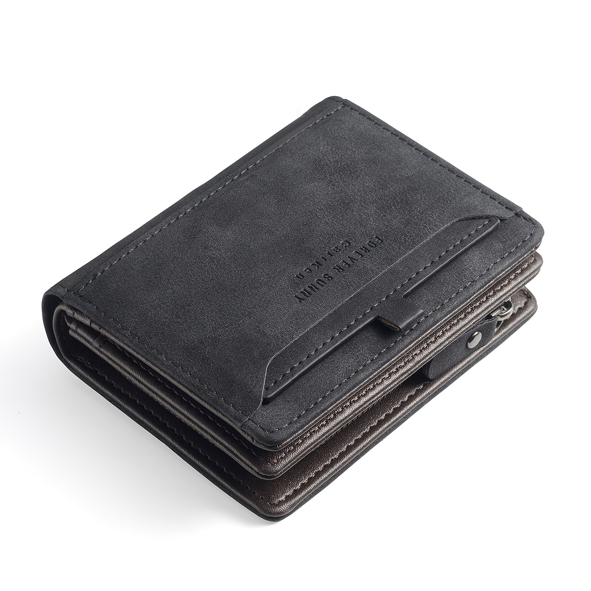 TEMU Available In , 1pc, 142g, 12*9*3.5cm Men's Multi-functional Large-capacity Wallet With Detachable Card Holder, Multiple Card Slots, Snap Button