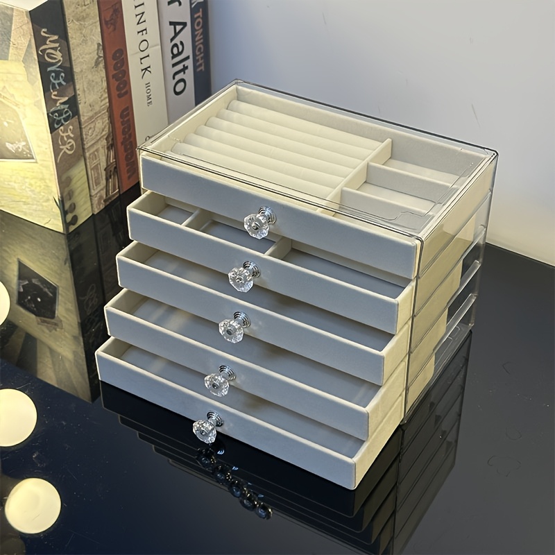 five layer jewelry storage box jewelry organizer jewelry rack tray jewelry box with lockable storage box multi layer lockable pearl jewelry box double drawer jewelry box suitable for 10 occasions lockable rings earrings bracelets necklaces jewelry storage box elegant lockable double layer jewelry box Product details 2
