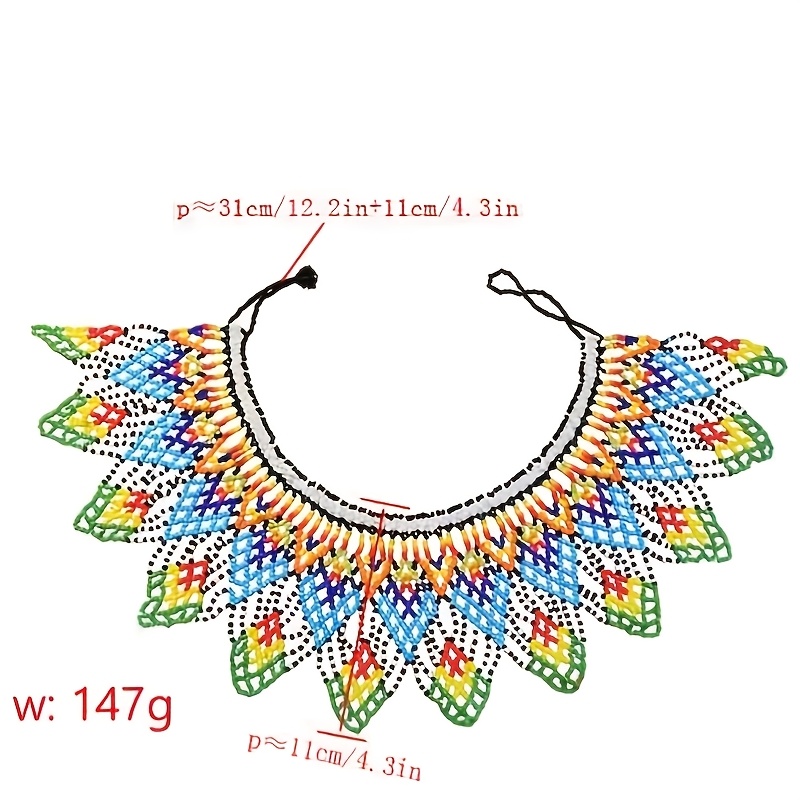 Handmade Multicolor Bead Necklace, Versatile Style