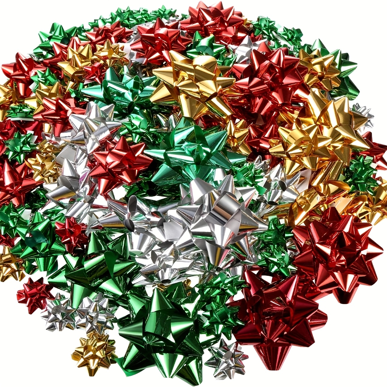130pcs metallic stickers no   plastic gift wrap bows suitable for decorating presents christmas winter summer fall parties shiny decorative bows no feathers