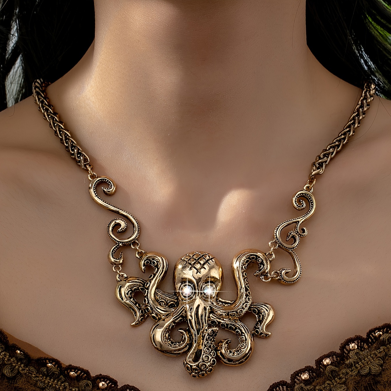 

Vintage Elegant Octopus Necklace For Women Holiday Birthday Dating Prom Banquet Wedding Party Accessories
