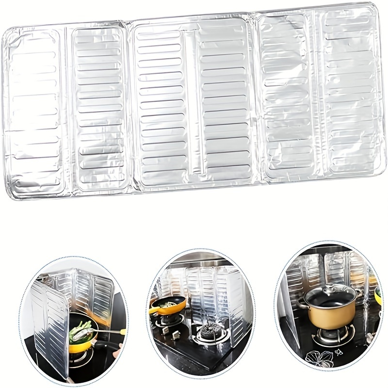 2 piece set aluminum kitchen   foldable stove protector   non stick oil splash cooking screen kitchen accessories details 6