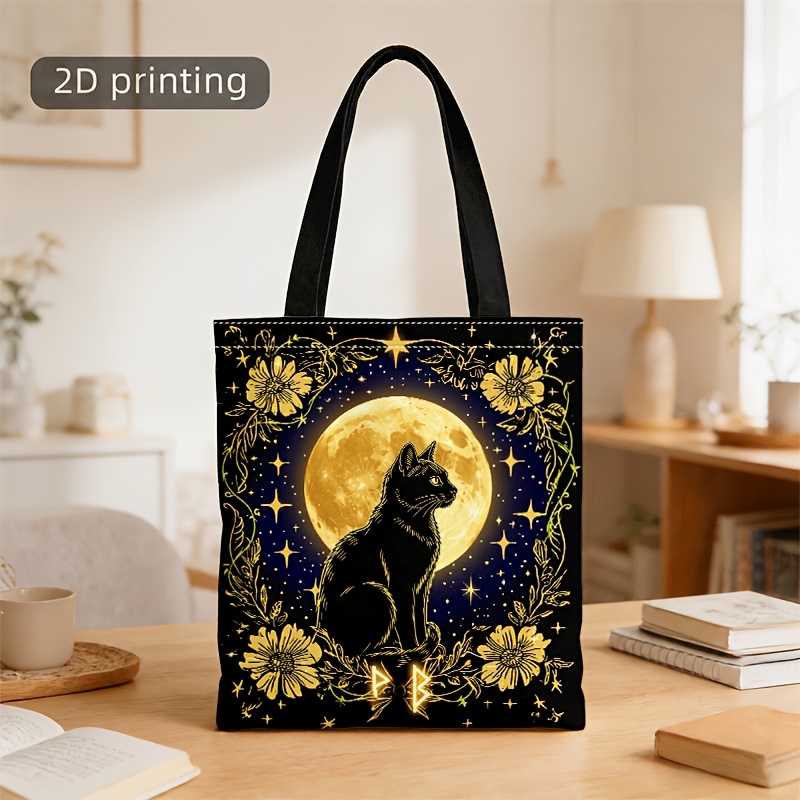 TEMU Borsa a tracolla e a 1 adatta sia per che per donna, borsa tote versatile a tracolla stile retr簷 con stampa al chiaro di luna per tragitti ,