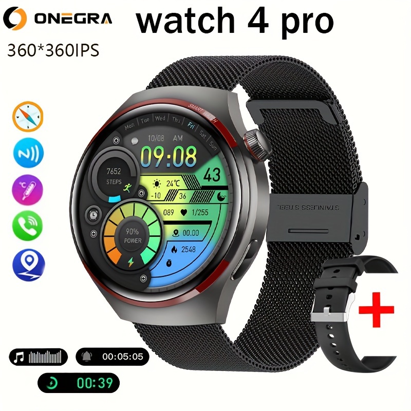 Men's GPS Smart Watch 4 Pro 1.53-inch Colorful HD Display, Custom Dial, Compass, Fitness Tracker, Wireless Phone Connectivity, Modern Style_voghion.com