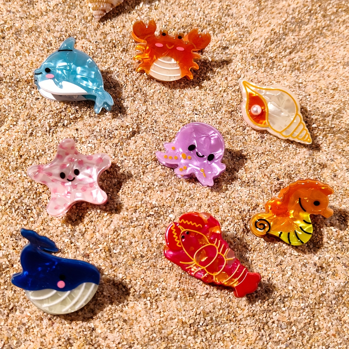 8pcs hair clips dolphin seahorse - Temu