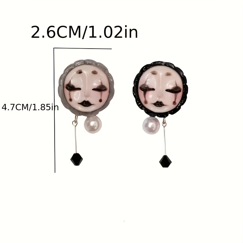 Gothic Black Witch Asymmetrical Ear Studs for Halloween