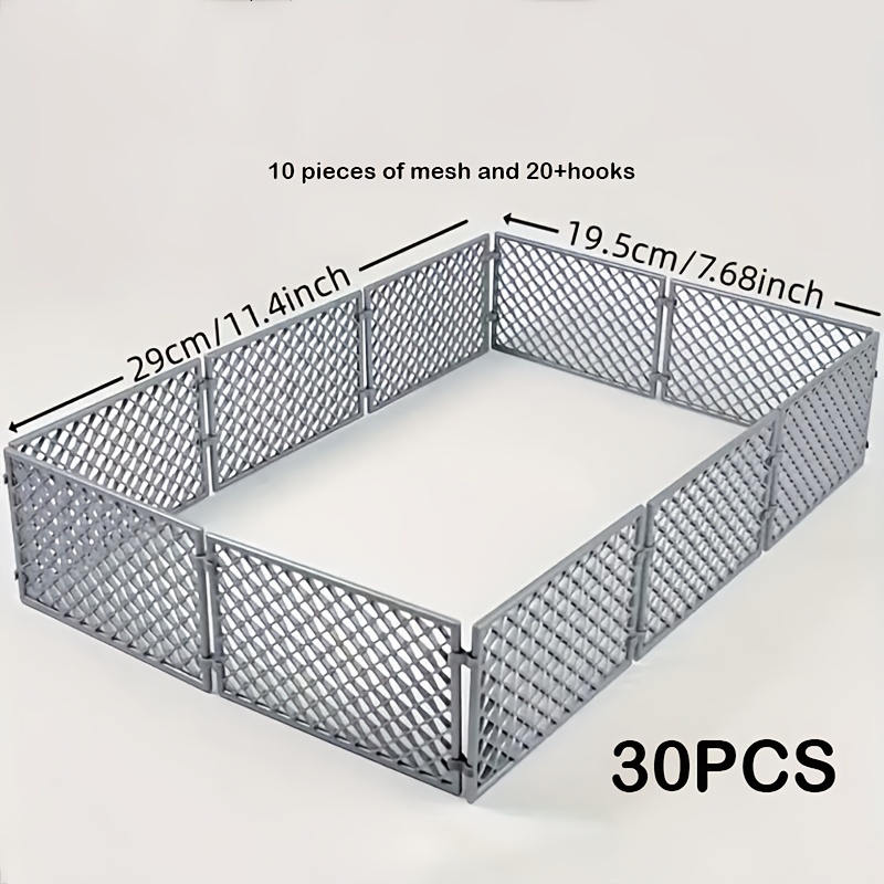 Image of 48pcs/30pcs Moc Building Block Accessories, Barbed Wire Fence, Roadblock Barrier Net, Protective Net, Military Base Scene Diy Expansion Parts, Assembly Toy, Christmas Gift