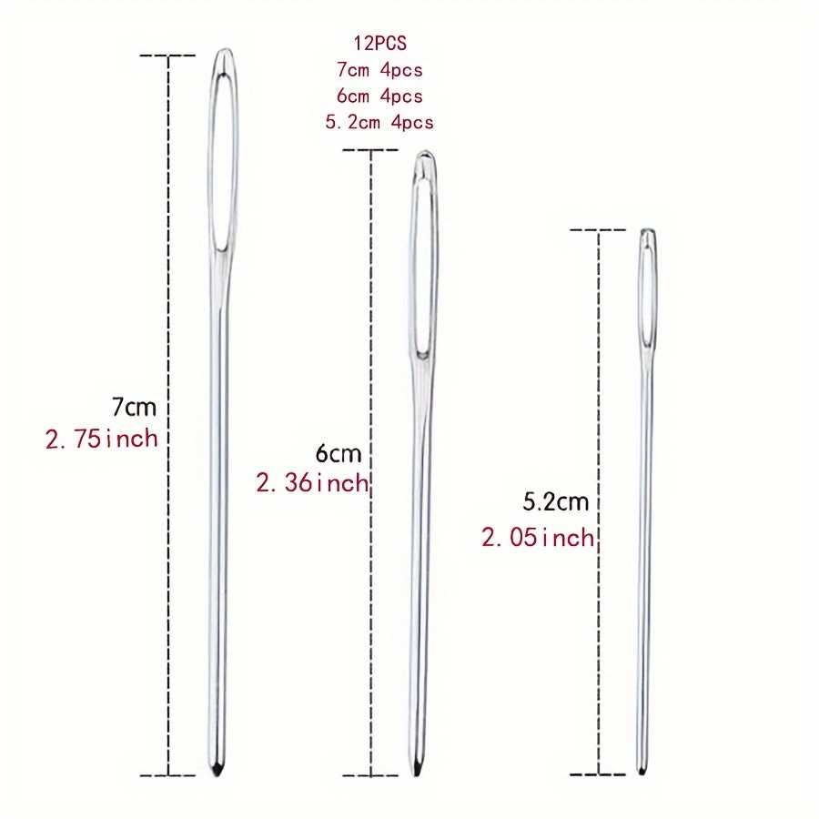 12pcs Large-eye Blunt Needles Yarn Knitting Needles Sewing Needles