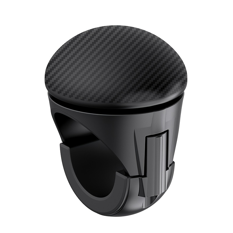 TEMU Carbon Fiber Pattern Round Steering Wheel Spinner Knob, 360Â° Smooth Rotation, One-hand Operation, Built-in Metal Bearing, Non-slip Grip