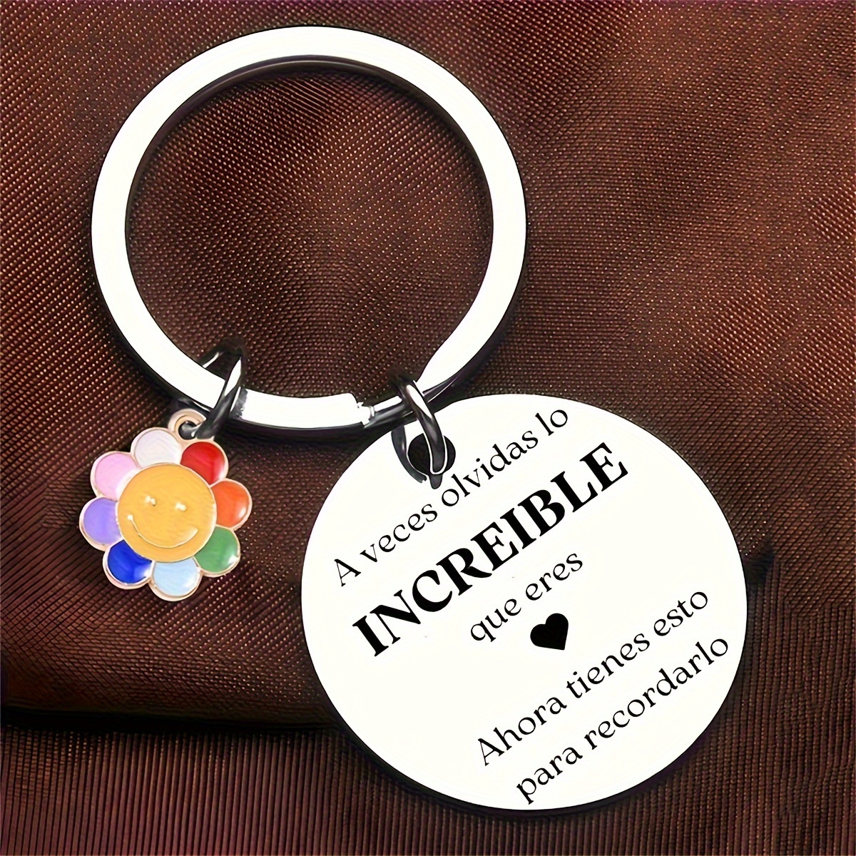 

Inspirational Spanish Keychain, Steel, Round , , Enamel , Unisex, For Son/, Ladies , No Required, Christmas Decor