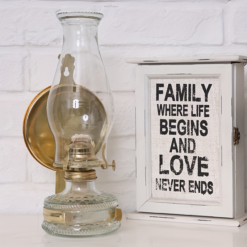 Wall-mountable Oil Lamp High Light Transmission Glass Kerosene Lamp Nostalgic Collectibles Desktop Decorative Lamp